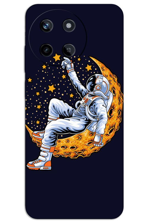 Realme 11 4G Kılıf HD Desen Baskılı Arka Kapak - Astronot Ay
