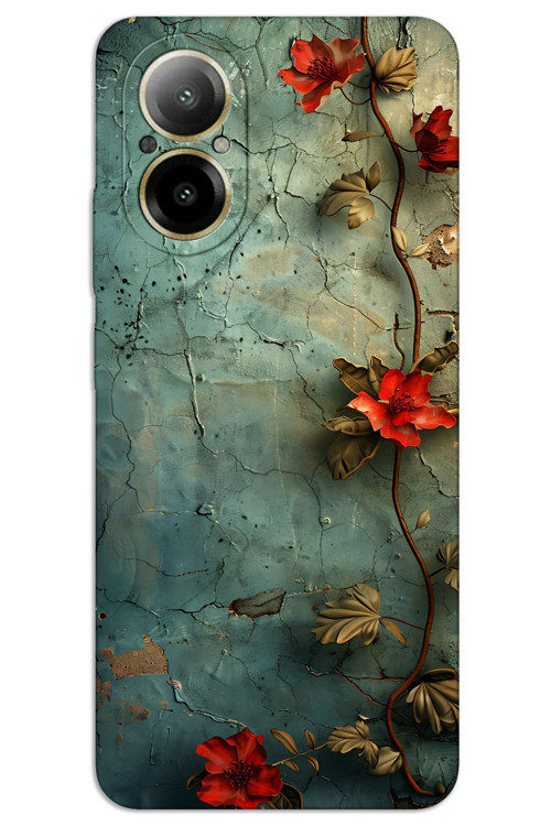 Realme 12 Lite Kılıf HD Desen Baskılı Arka Kapak - Sarmaşık Çiçek