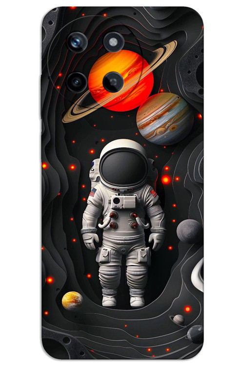 Realme 11 4G Kılıf HD Desen Baskılı Arka Kapak - Astronot Gezegenler