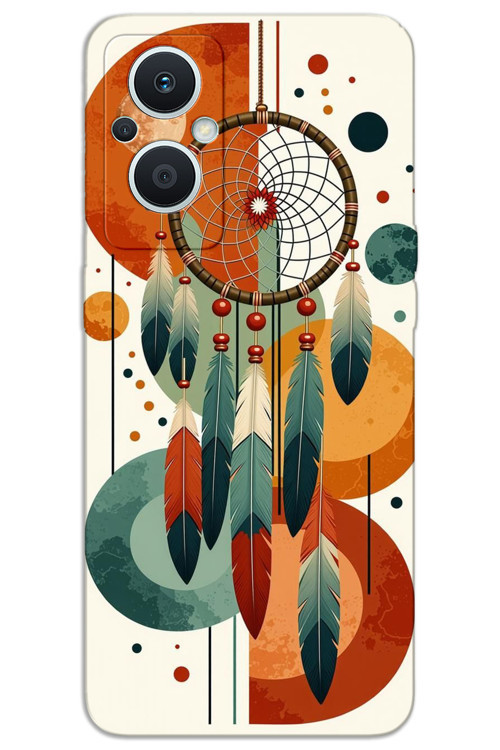 Oppo Reno 7 Lite Kılıf HD Desen Baskılı Arka Kapak - Mandala