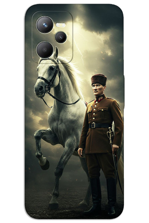 Realme C35 Kılıf HD Desen Baskılı Arka Kapak - Atatürk Şimşek
