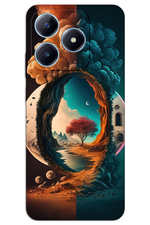 Realme Note 50 Kılıf HD Desen Baskılı Arka Kapak - Aydan Gece