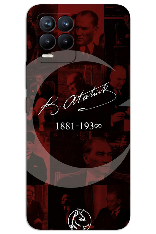 Realme 8 Pro Kılıf HD Desen Baskılı Arka Kapak - Atatürk Ayyıldız