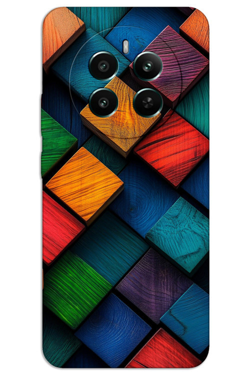 Realme 12 Pro Kılıf HD Desen Baskılı Arka Kapak - Kare Desen