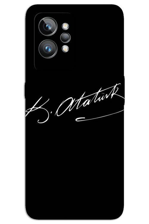 Realme GT 2 Pro Kılıf HD Desen Baskılı Arka Kapak - Atatürk İmza