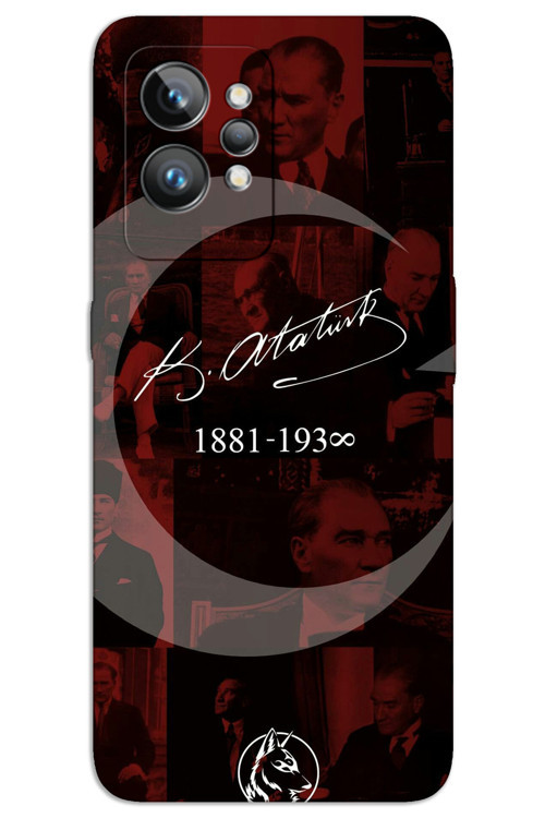 Realme GT 2 Pro Kılıf HD Desen Baskılı Arka Kapak - Atatürk Ayyıldız