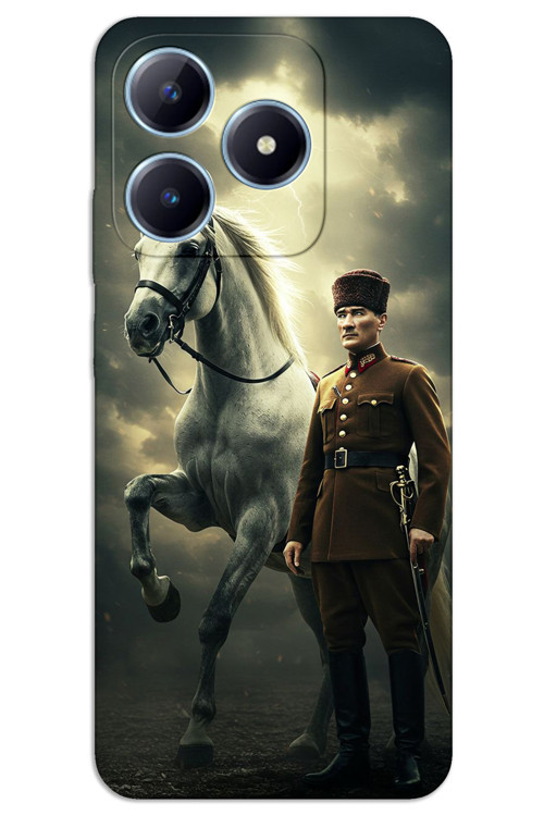 Realme Note 50 Kılıf HD Desen Baskılı Arka Kapak - Atatürk Şimşek