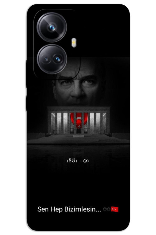Realme 10 Pro Plus 5G Kılıf HD Desen Baskılı Arka Kapak - Atatürk Bizimlesin