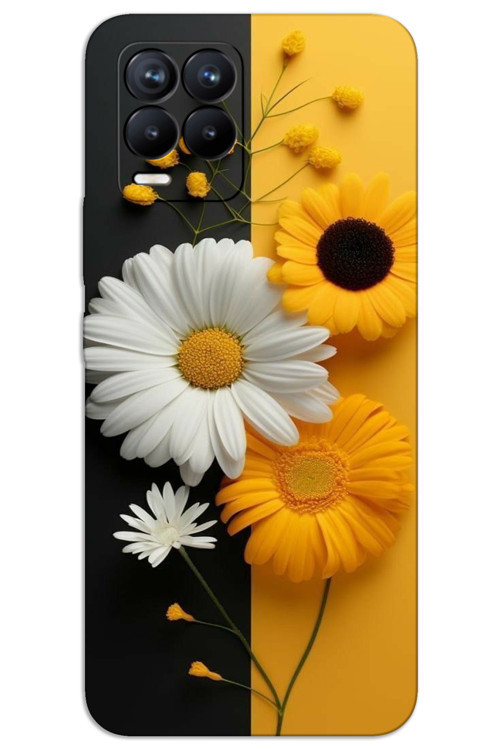 Realme 8 Pro Kılıf HD Desen Baskılı Arka Kapak - Papatya