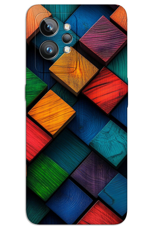 Realme GT 2 Kılıf HD Desen Baskılı Arka Kapak - Kare Desen