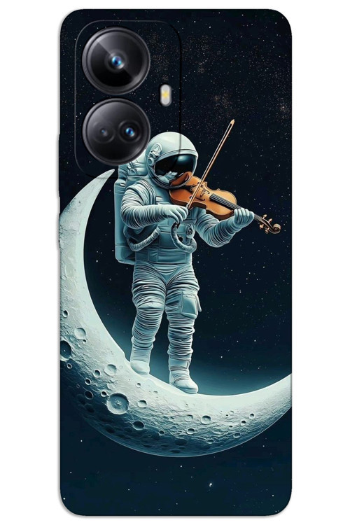 Realme 10 Pro Plus 5G Kılıf HD Desen Baskılı Arka Kapak - Astronot Keman