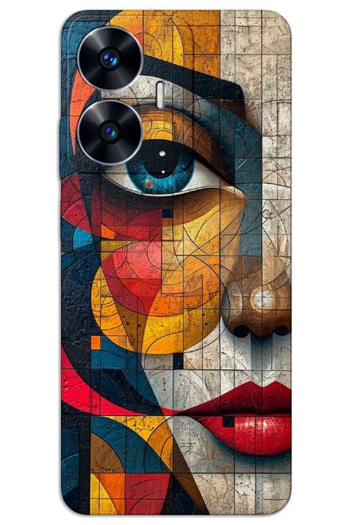 Realme C55 Kılıf HD Desen Baskılı Arka Kapak - Sanat Yüz