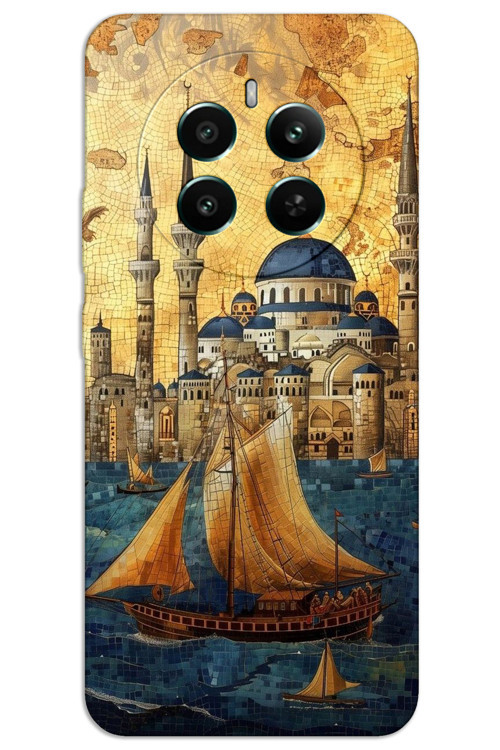 Realme 12 Pro Plus Kılıf HD Desen Baskılı Arka Kapak - Yelkenli Süleymaniye