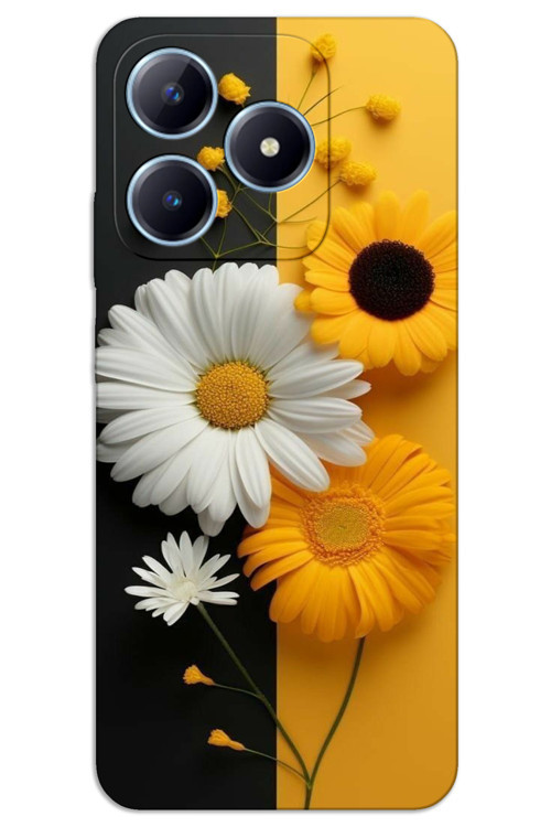 Realme Note 50 Kılıf HD Desen Baskılı Arka Kapak - Papatya