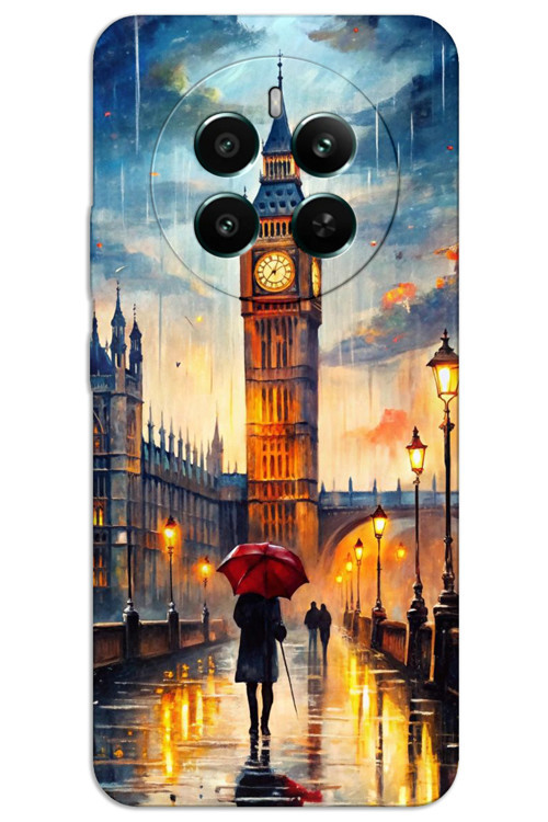 Realme 12 Pro Plus Kılıf HD Desen Baskılı Arka Kapak - Saat Kulesi