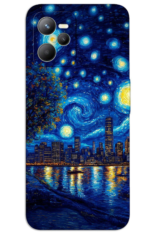 Realme C35 Kılıf HD Desen Baskılı Arka Kapak - Sanat Sahil