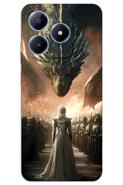 Realme C63 Kılıf HD Desen Baskılı Arka Kapak - Dragons