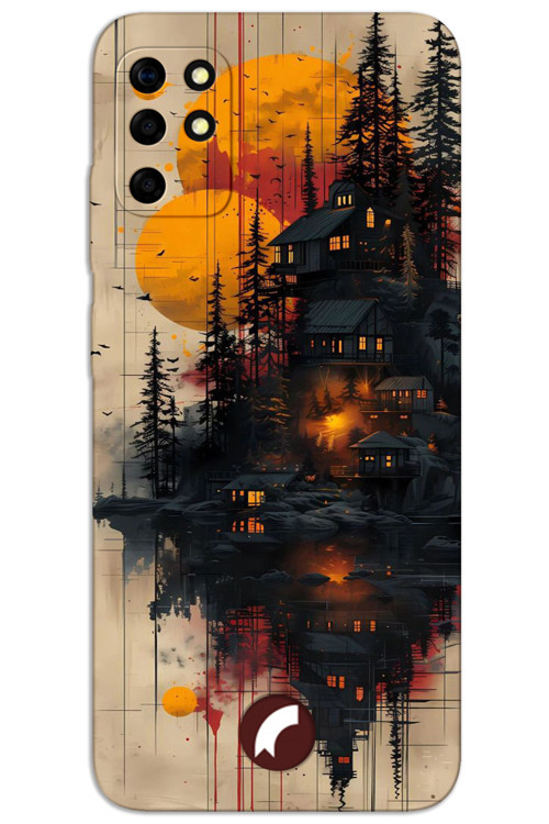 Reeder S19 Max Kılıf HD Desen Baskılı Arka Kapak - Ahşap Evler