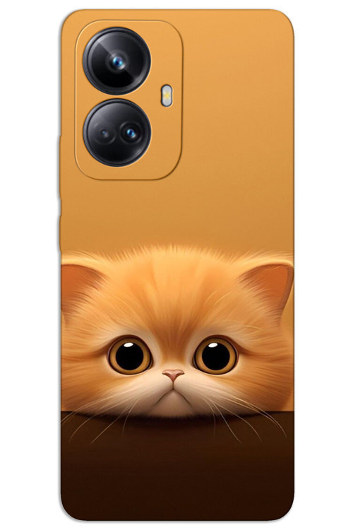 Realme 10 Pro Plus 5G Kılıf HD Desen Baskılı Arka Kapak - Sarı Yavru Kedi