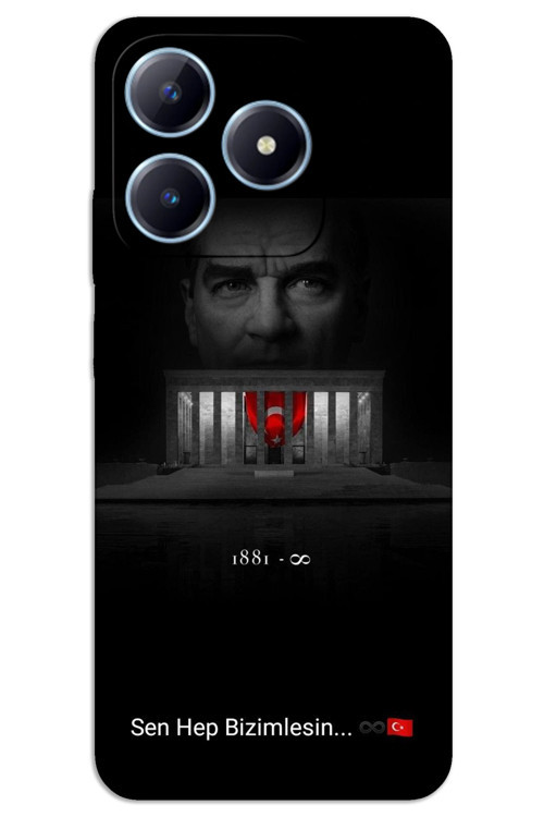 Realme C63 Kılıf HD Desen Baskılı Arka Kapak - Atatürk Bizimlesin