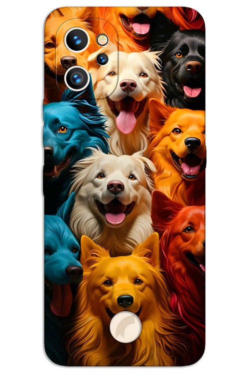 Reeder S19 Max Pro Kılıf HD Desen Baskılı Arka Kapak - Renkli Köpekler