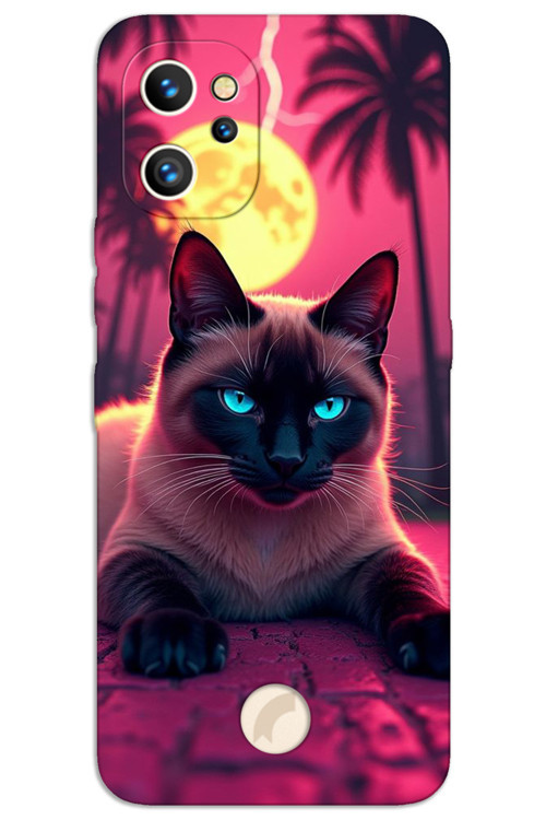 Reeder S19 Max Pro Kılıf HD Desen Baskılı Arka Kapak - Gergin Kedi