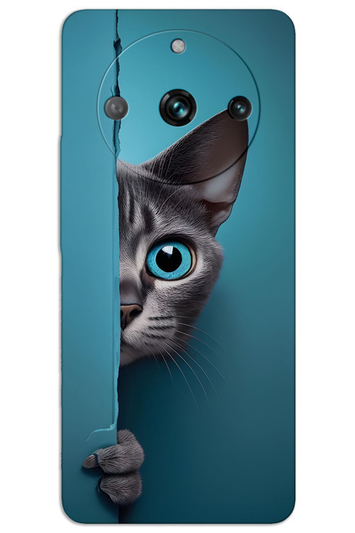 Realme 11 Pro Kılıf HD Desen Baskılı Arka Kapak - Mavi Gözlü Kedi