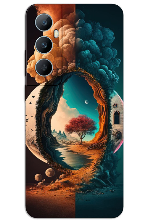 Realme C65 Kılıf HD Desen Baskılı Arka Kapak - Aydan Gece
