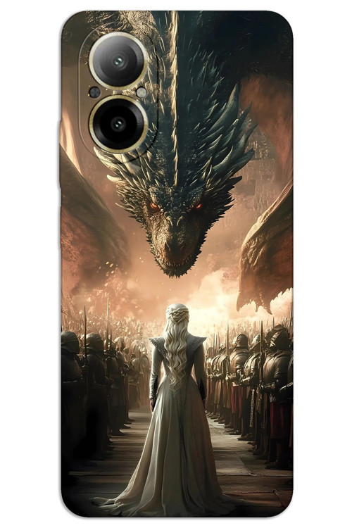 Realme 12 Lite Kılıf HD Desen Baskılı Arka Kapak - Dragons
