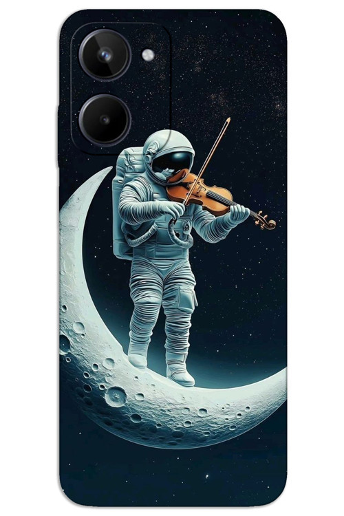 Realme 10 4G Kılıf HD Desen Baskılı Arka Kapak - Astronot Keman