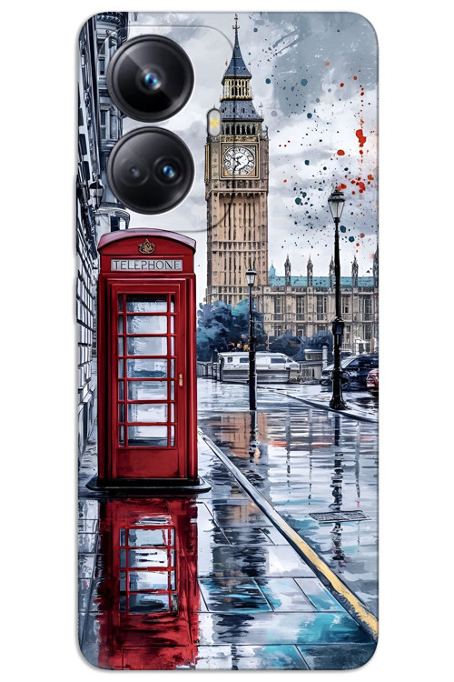 Realme 10 Pro Plus 5G Kılıf HD Desen Baskılı Arka Kapak - London