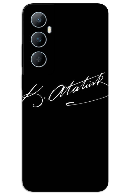Realme C65 Kılıf HD Desen Baskılı Arka Kapak - Atatürk İmza