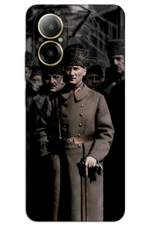 Realme 12 Lite Kılıf HD Desen Baskılı Arka Kapak - Atatürk Kalpak