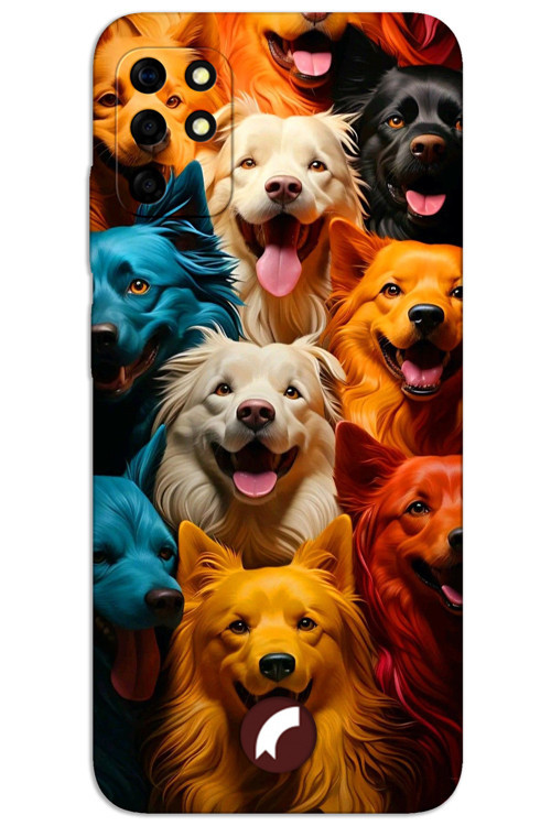 Reeder S19 Max Kılıf HD Desen Baskılı Arka Kapak - Renkli Köpekler