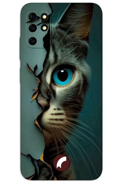 Reeder S19 Max Kılıf HD Desen Baskılı Arka Kapak - Mavi Kedi