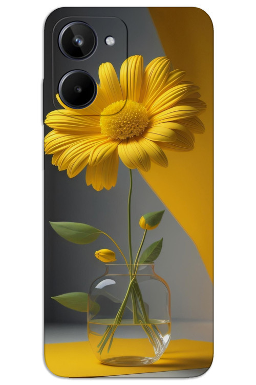 Realme 10 4G Kılıf HD Desen Baskılı Arka Kapak - Fanus Çiçek