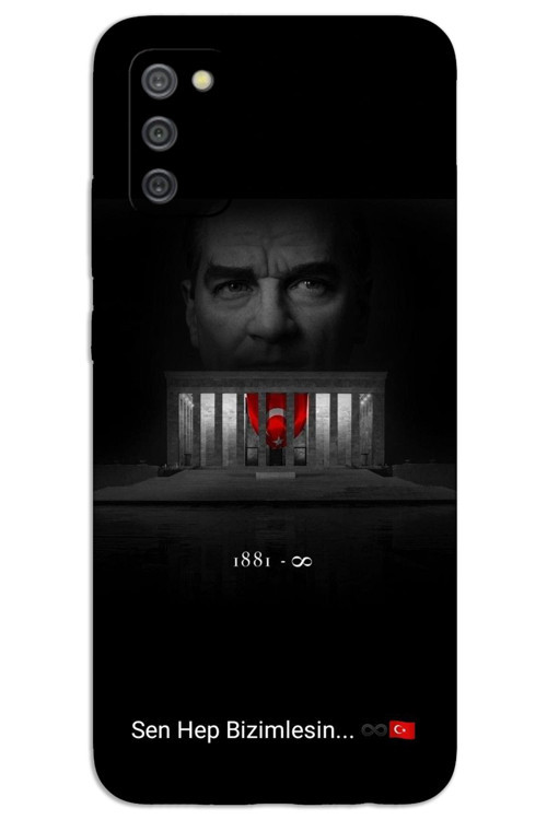 Samsung Galaxy A03S Kılıf HD Desen Baskılı Arka Kapak - Atatürk Bizimlesin
