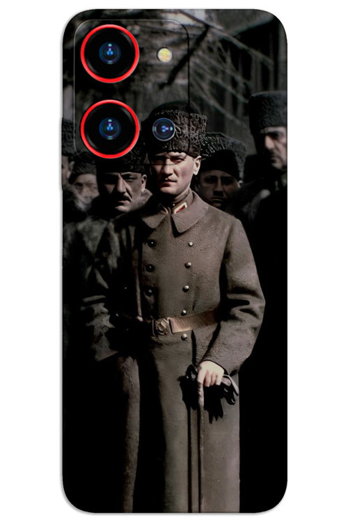 Reeder S19 Max Pro-S-Zoom Kılıf HD Desen Baskılı Arka Kapak - Atatürk Kalpak