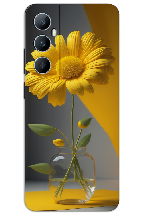 Realme C65 Kılıf HD Desen Baskılı Arka Kapak - Fanus Çiçek