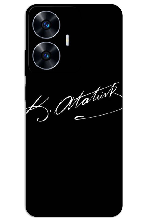 Realme C55 Kılıf HD Desen Baskılı Arka Kapak - Atatürk İmza