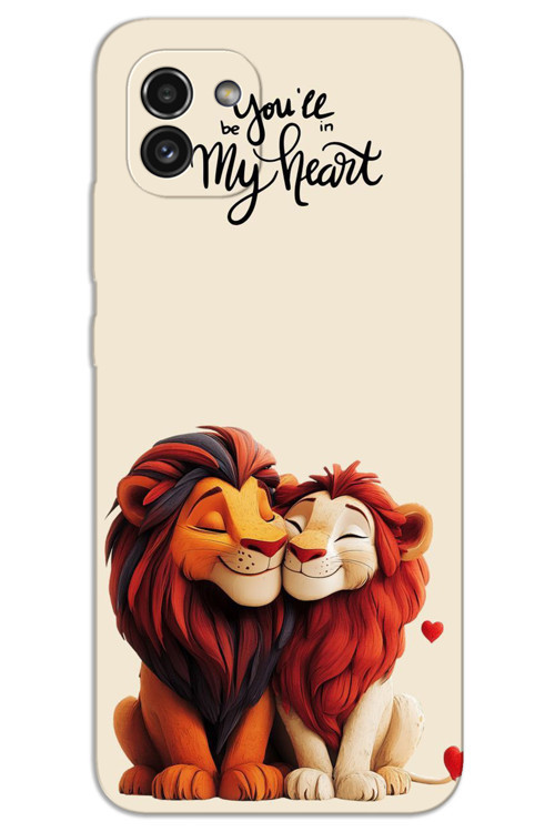 Samsung Galaxy A03 Kılıf HD Desen Baskılı Arka Kapak - Aslan Kral