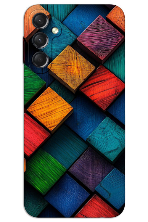 Samsung Galaxy A15 Kılıf HD Desen Baskılı Arka Kapak - Kare Desen