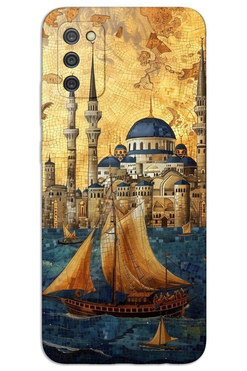 Samsung Galaxy A03S Kılıf HD Desen Baskılı Arka Kapak - Yelkenli Süleymaniye