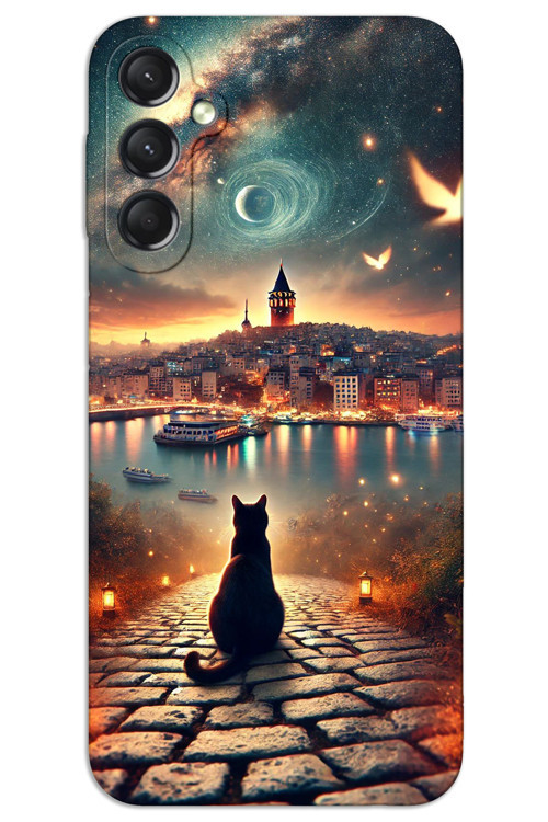 Samsung Galaxy A16 Kılıf HD Desen Baskılı Arka Kapak - Kedi Galata