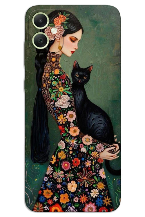Samsung Galaxy A06 Kılıf HD Desen Baskılı Arka Kapak - Siyah Kedi