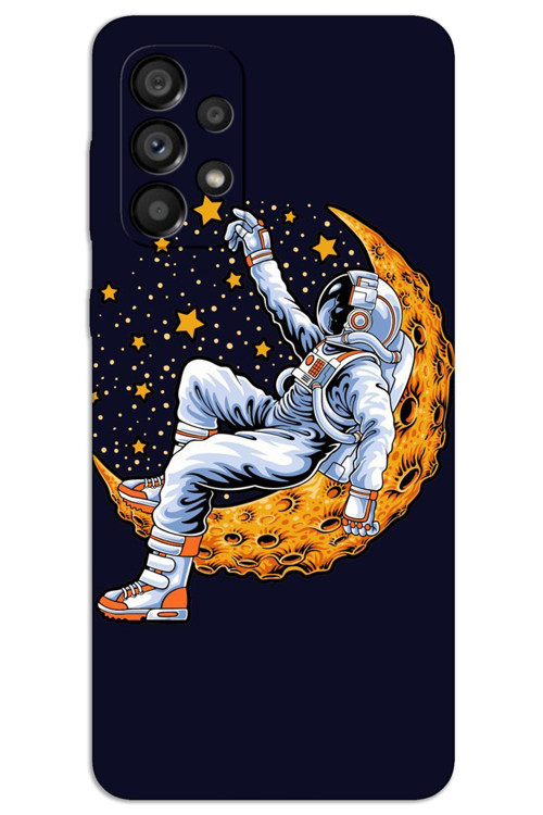 Samsung Galaxy A33 Kılıf HD Desen Baskılı Arka Kapak - Astronot Ay