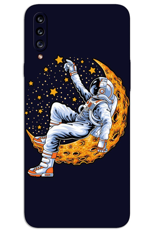 Samsung Galaxy A20s Kılıf HD Desen Baskılı Arka Kapak - Astronot Ay