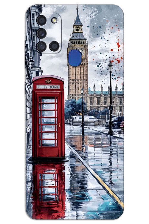 Samsung Galaxy A21s Kılıf HD Desen Baskılı Arka Kapak - London
