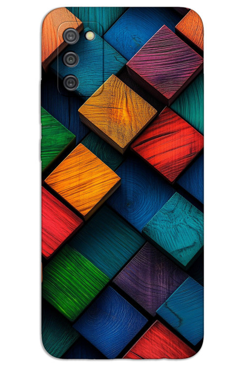 Samsung Galaxy A03S Kılıf HD Desen Baskılı Arka Kapak - Kare Desen