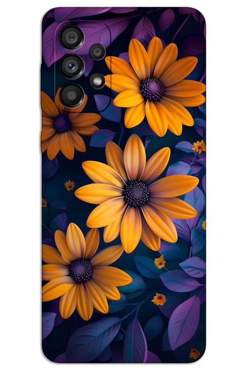 Samsung Galaxy A53 Kılıf HD Desen Baskılı Arka Kapak - Sarı Çiçek